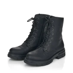 Discount Rieker Damskie Buty Motocyklowe W Kolorze Grafitowo-Czarnym