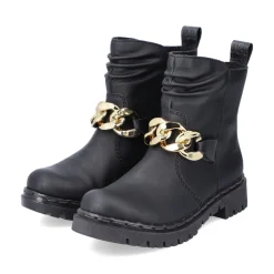 Hot Rieker Damskie Buty Motocyklowe W Kolorze Kruczoczarnym