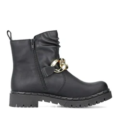 Hot Rieker Damskie Buty Motocyklowe W Kolorze Kruczoczarnym