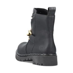 Hot Rieker Damskie Buty Motocyklowe W Kolorze Kruczoczarnym