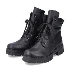 Best Rieker Damskie Buty Motocyklowe W Kolorze Nocno-Czarnym
