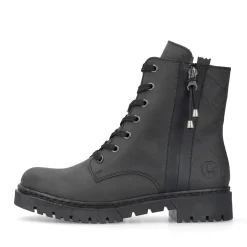 Hot Rieker Damskie Buty Motocyklowe W Kolorze Kruczoczarnym
