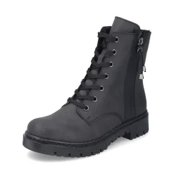 Hot Rieker Damskie Buty Motocyklowe W Kolorze Kruczoczarnym