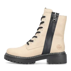Best Rieker Damskie Buty Motocyklowe W Kolorze Waniliowego Bezu