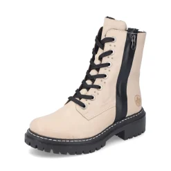 Best Rieker Damskie Buty Motocyklowe W Kolorze Waniliowego Bezu