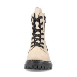 Best Rieker Damskie Buty Motocyklowe W Kolorze Waniliowego Bezu