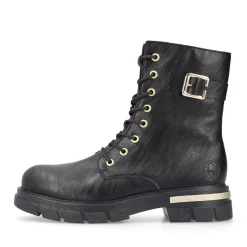 New Rieker Damskie Buty Motocyklowe W Kolorze Nocno-Czarnym