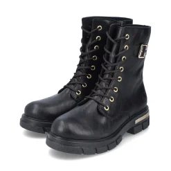 New Rieker Damskie Buty Motocyklowe W Kolorze Nocno-Czarnym