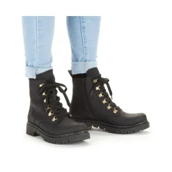 Best Rieker Damskie Buty Motocyklowe W Kolorze Kruczoczarnym