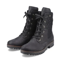 Hot Rieker Damskie Buty Motocyklowe W Kolorze Kruczoczarnym