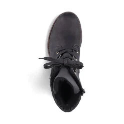 Hot Rieker Damskie Buty Motocyklowe W Kolorze Kruczoczarnym