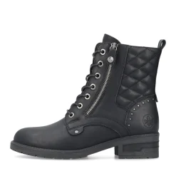 Best Rieker Damskie Buty Motocyklowe W Kolorze Nocno-Czarnym