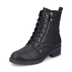 Best Rieker Damskie Buty Motocyklowe W Kolorze Nocno-Czarnym