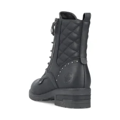 Best Rieker Damskie Buty Motocyklowe W Kolorze Nocno-Czarnym