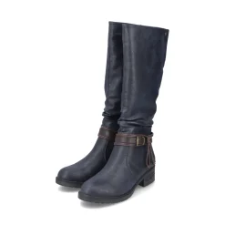 Hot Rieker Damskie Buty Na Wysokim Obcasie W Kolorze Szaro-Niebieskim