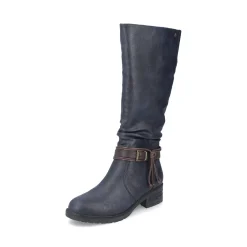 Hot Rieker Damskie Buty Na Wysokim Obcasie W Kolorze Szaro-Niebieskim