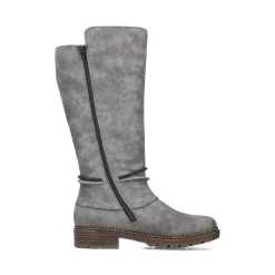 Fashion Rieker Damskie Buty Na Wysokim Obcasie W Kolorze Stalowoszarym