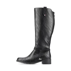 Outlet Rieker Damskie Buty Z Wysoka Cholewka W Kolorze Glebokiej Czerni