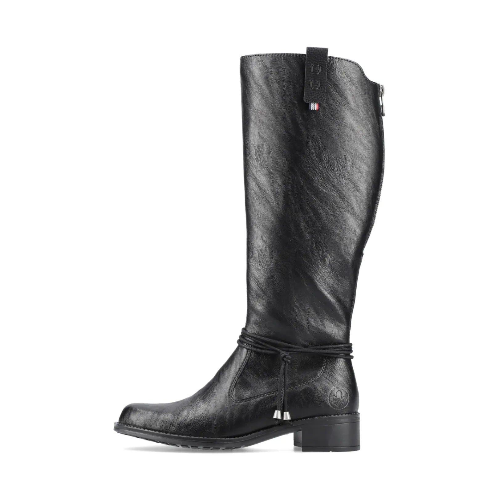 Outlet Rieker Damskie Buty Z Wysoka Cholewka W Kolorze Glebokiej Czerni