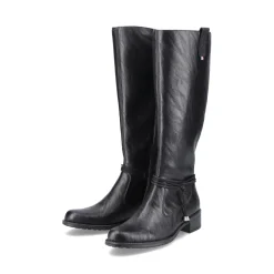 Outlet Rieker Damskie Buty Z Wysoka Cholewka W Kolorze Glebokiej Czerni