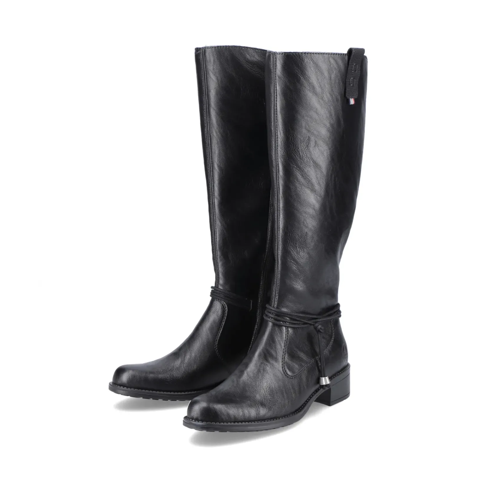 Outlet Rieker Damskie Buty Z Wysoka Cholewka W Kolorze Glebokiej Czerni