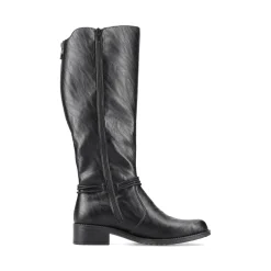 Outlet Rieker Damskie Buty Z Wysoka Cholewka W Kolorze Glebokiej Czerni