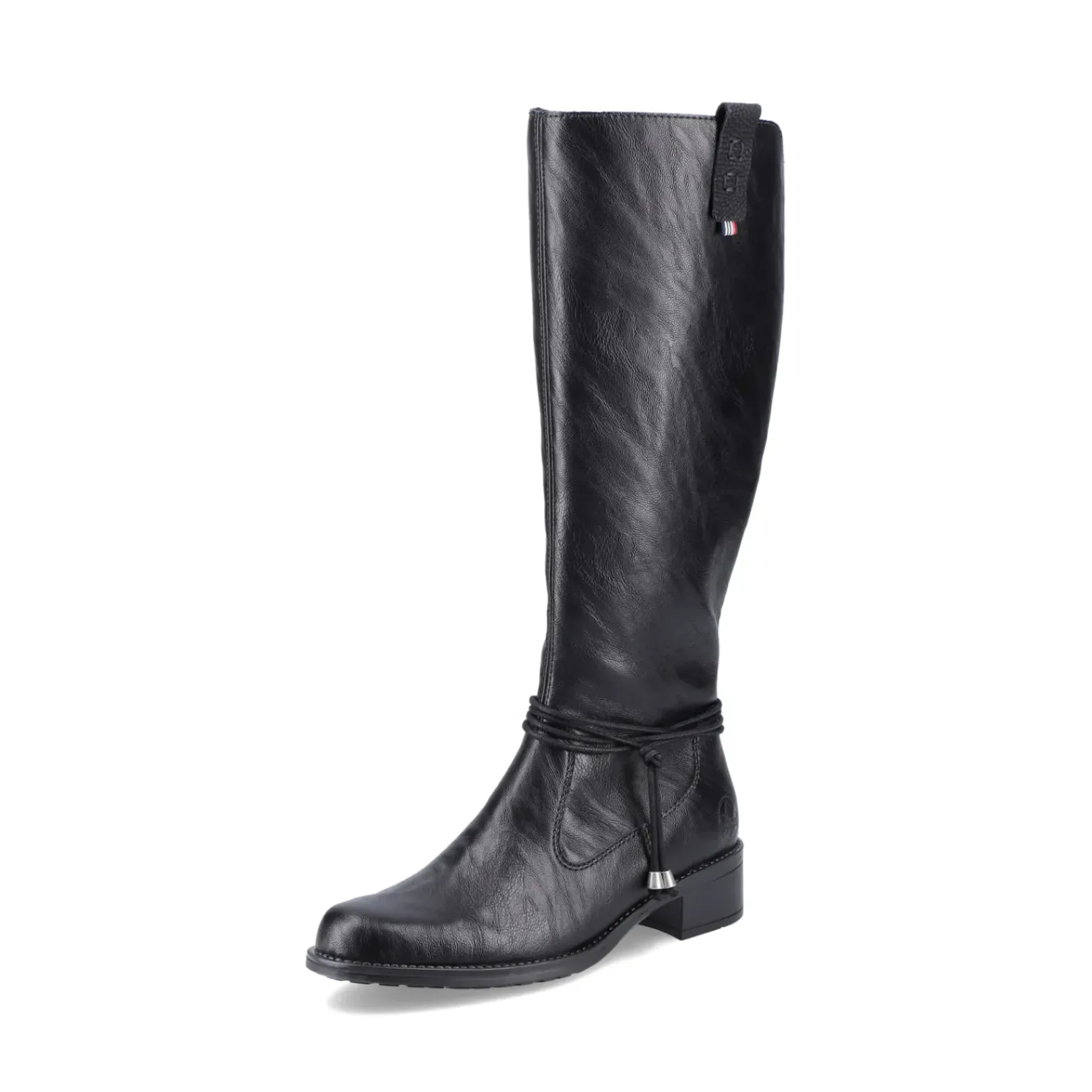 Outlet Rieker Damskie Buty Z Wysoka Cholewka W Kolorze Glebokiej Czerni