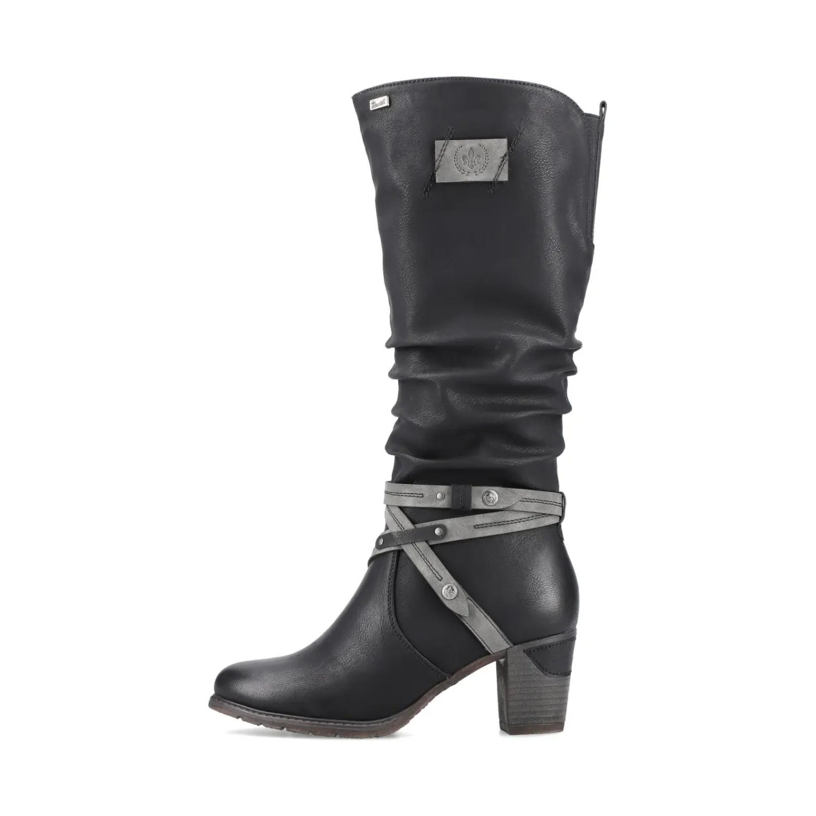 Outlet Rieker Damskie Buty Z Wysoka Cholewka W Kolorze Glebokiej Czerni