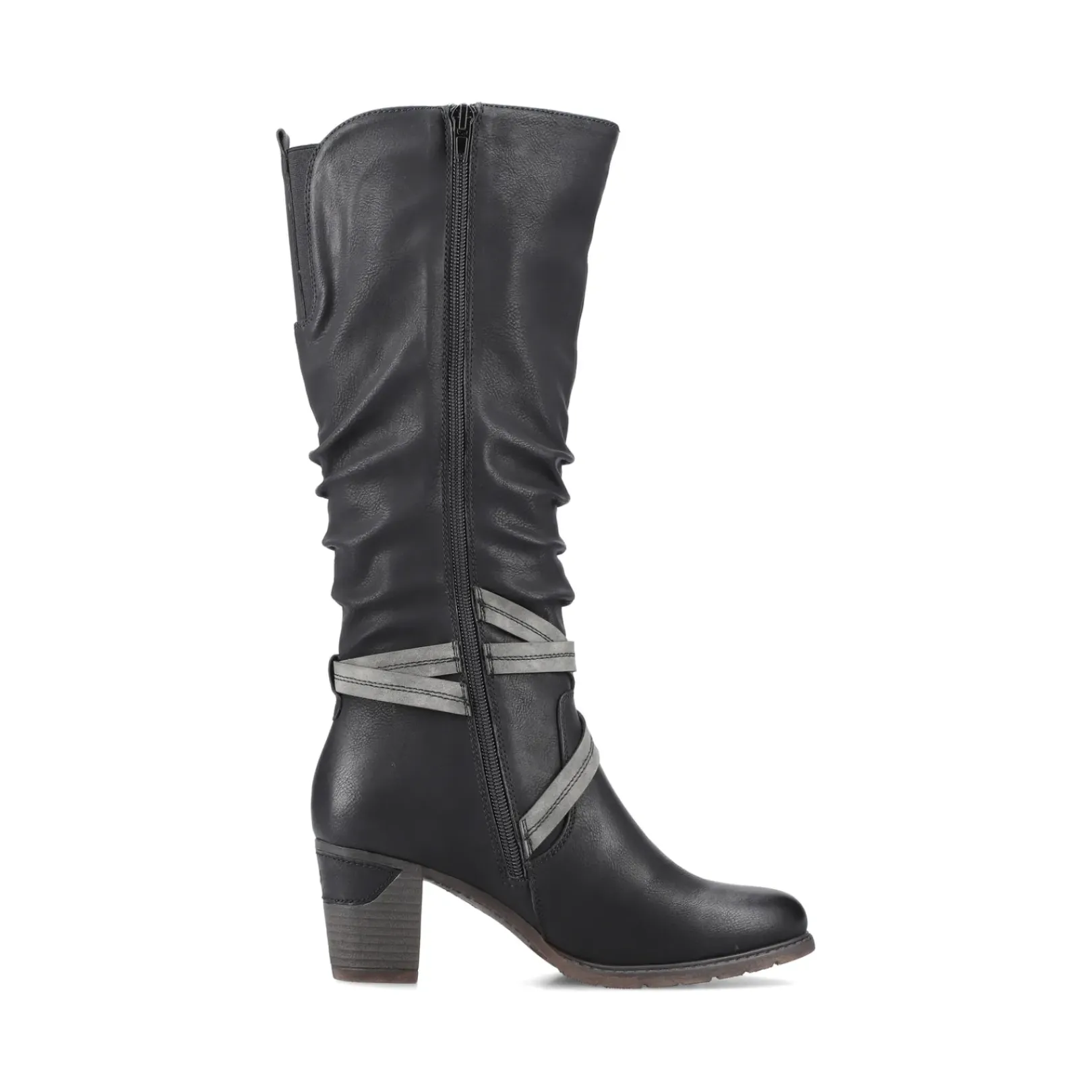 Outlet Rieker Damskie Buty Z Wysoka Cholewka W Kolorze Glebokiej Czerni