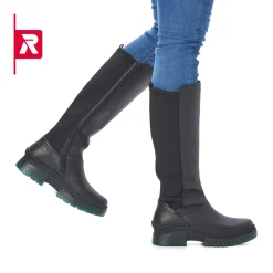 Clearance Rieker Damskie Buty Z Wysoka Cholewka Evolution Midnight Black