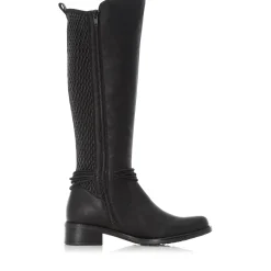 Fashion Rieker Damskie Buty Z Wysoka Cholewka W Kolorze Glebokiej Czerni