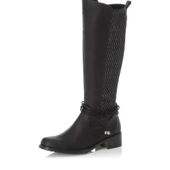 Fashion Rieker Damskie Buty Z Wysoka Cholewka W Kolorze Glebokiej Czerni