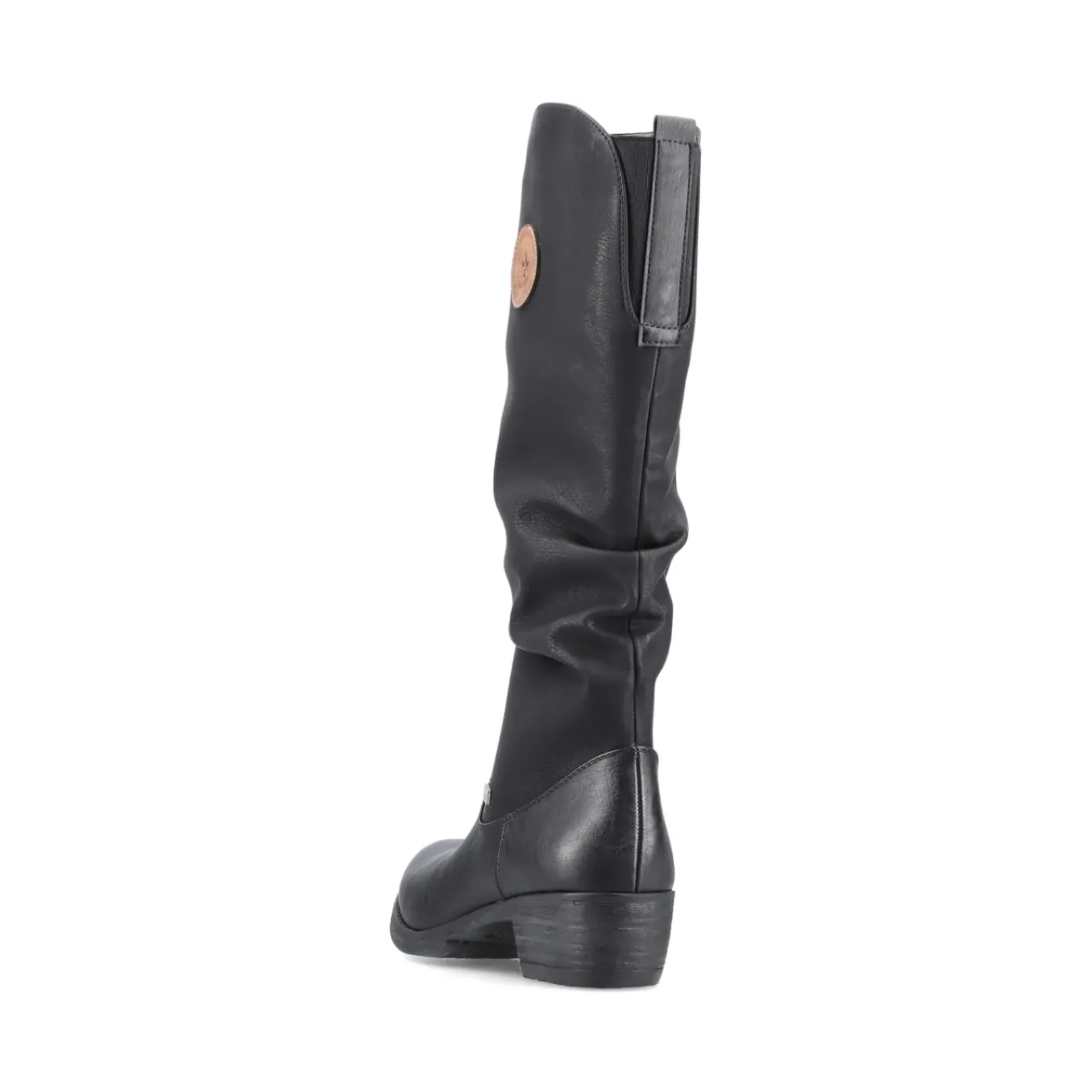 Best Rieker Damskie Buty Z Wysoka Cholewka W Kolorze Glebokiej Czerni
