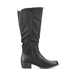 Best Rieker Damskie Buty Z Wysoka Cholewka W Kolorze Glebokiej Czerni