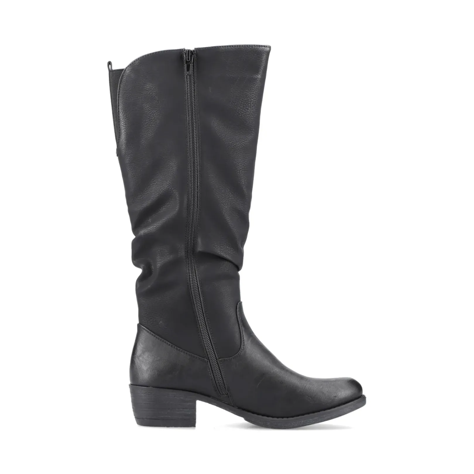 Best Rieker Damskie Buty Z Wysoka Cholewka W Kolorze Glebokiej Czerni