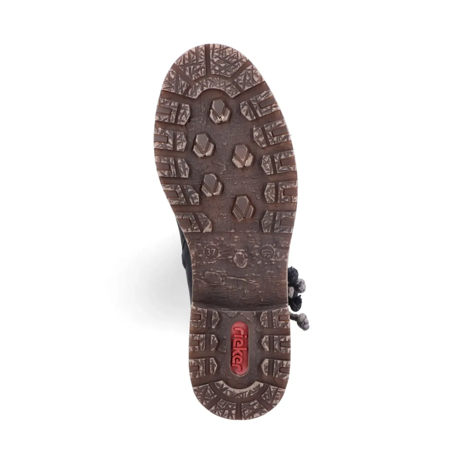 Best Rieker Damskie Buty Z Wysoka Cholewka W Kolorze Glebokiej Czerni