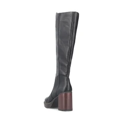 Best Rieker Damskie Buty Z Wysoka Cholewka W Kolorze Glebokiej Czerni