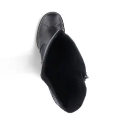 Best Rieker Damskie Buty Z Wysoka Cholewka W Kolorze Glebokiej Czerni