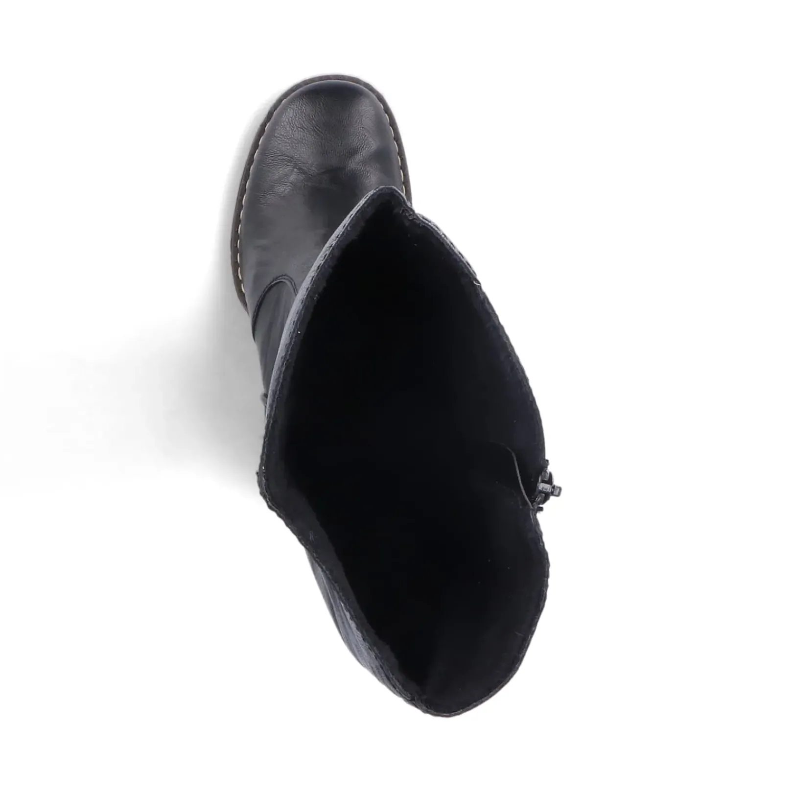 Best Rieker Damskie Buty Z Wysoka Cholewka W Kolorze Glebokiej Czerni