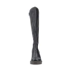Best Rieker Damskie Buty Z Wysoka Cholewka W Kolorze Glebokiej Czerni