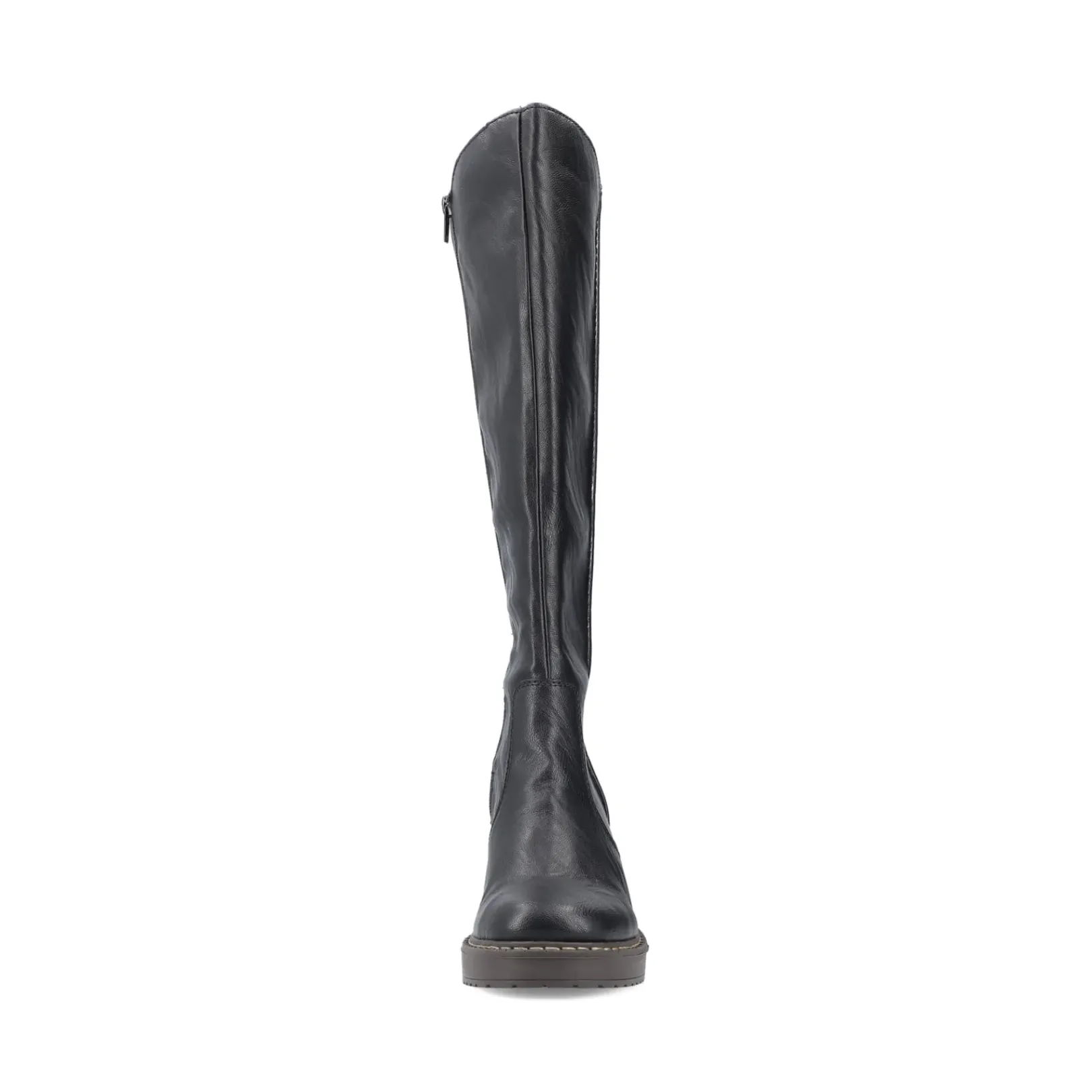 Best Rieker Damskie Buty Z Wysoka Cholewka W Kolorze Glebokiej Czerni
