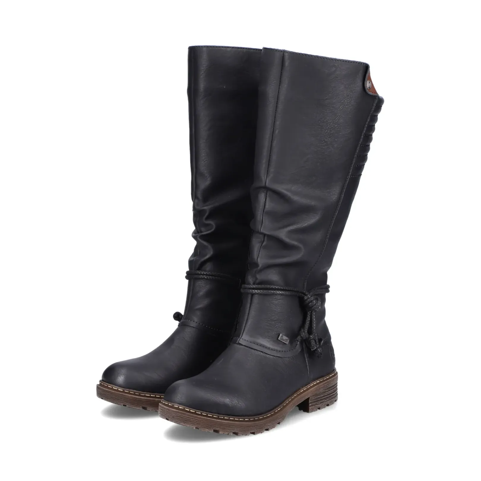 Clearance Rieker Damskie Buty Z Wysoka Cholewka W Kolorze Glebokiej Czerni