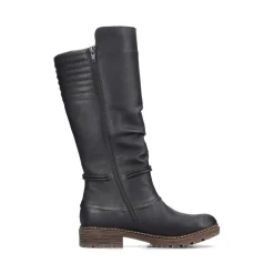 Clearance Rieker Damskie Buty Z Wysoka Cholewka W Kolorze Glebokiej Czerni