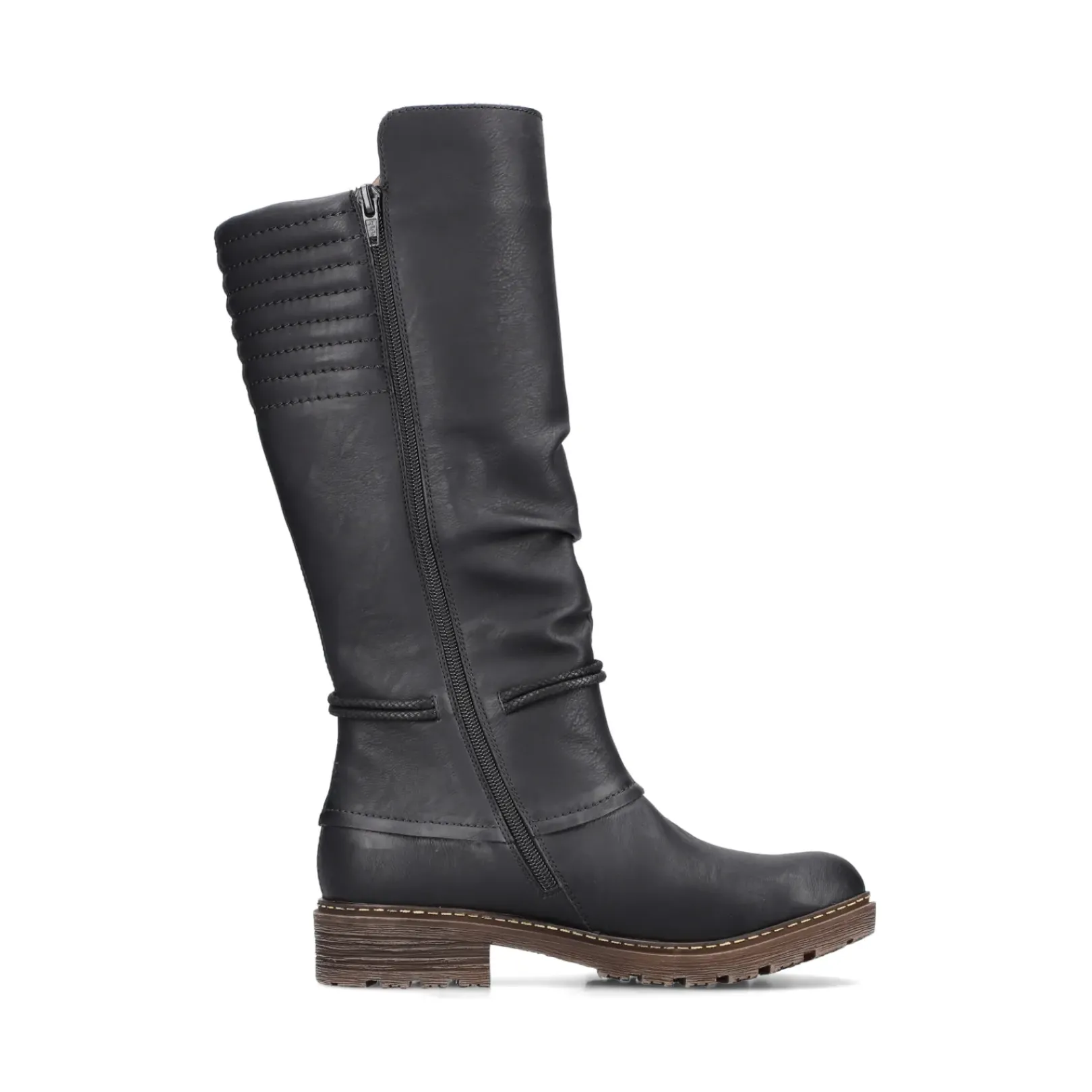 Clearance Rieker Damskie Buty Z Wysoka Cholewka W Kolorze Glebokiej Czerni