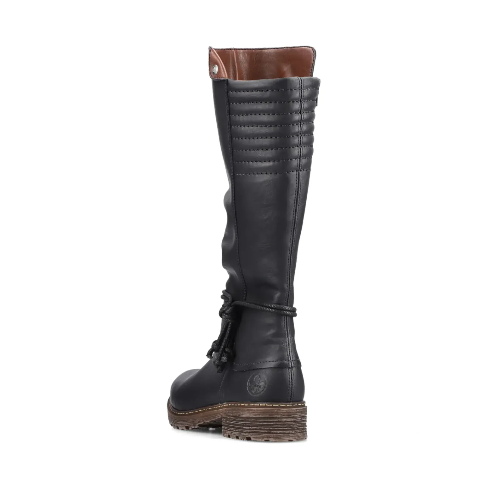 Clearance Rieker Damskie Buty Z Wysoka Cholewka W Kolorze Glebokiej Czerni