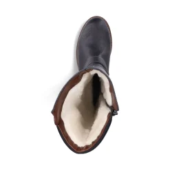 Clearance Rieker Damskie Buty Z Wysoka Cholewka W Kolorze Glebokiej Czerni