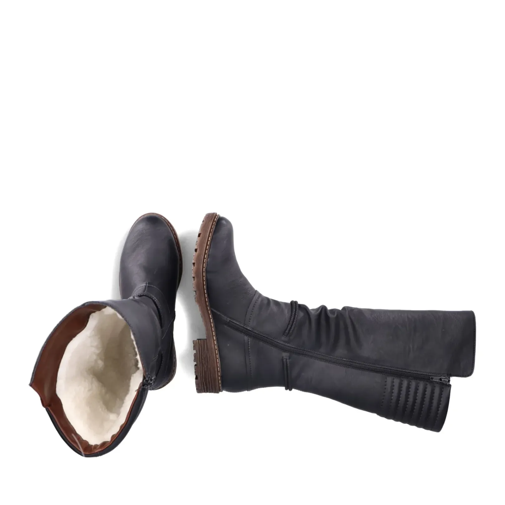 Clearance Rieker Damskie Buty Z Wysoka Cholewka W Kolorze Glebokiej Czerni