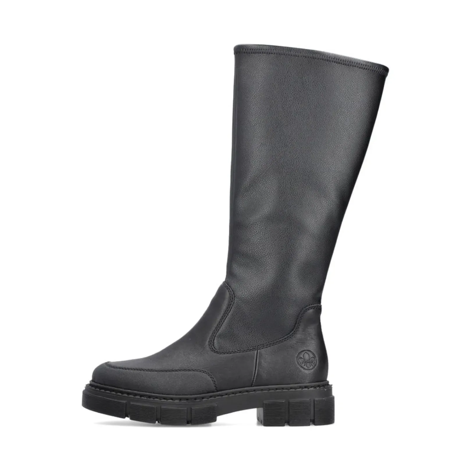 Outlet Rieker Damskie Buty Z Wysoka Cholewka W Kolorze Glebokiej Czerni