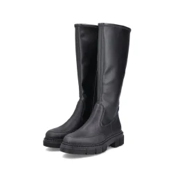 Outlet Rieker Damskie Buty Z Wysoka Cholewka W Kolorze Glebokiej Czerni