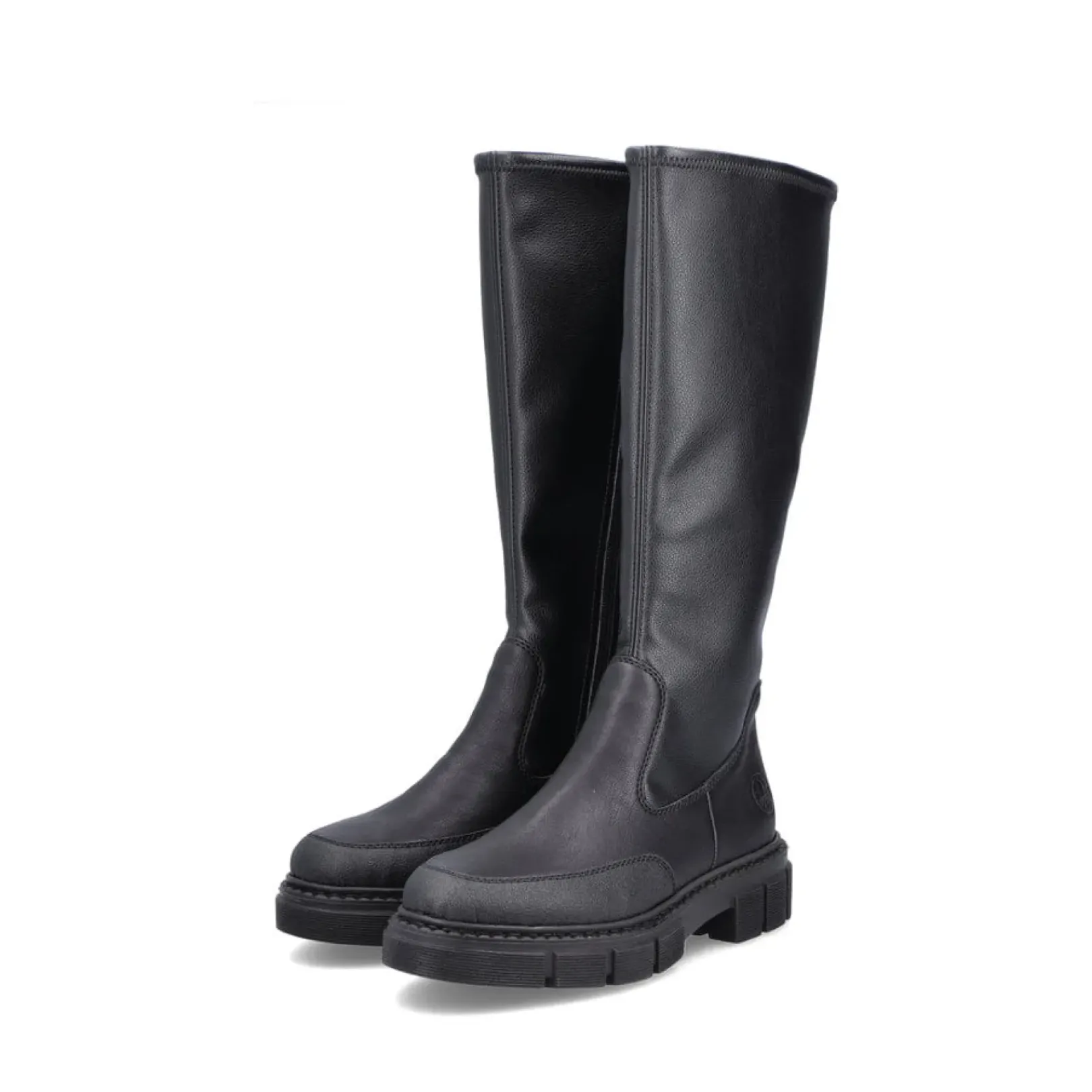 Outlet Rieker Damskie Buty Z Wysoka Cholewka W Kolorze Glebokiej Czerni